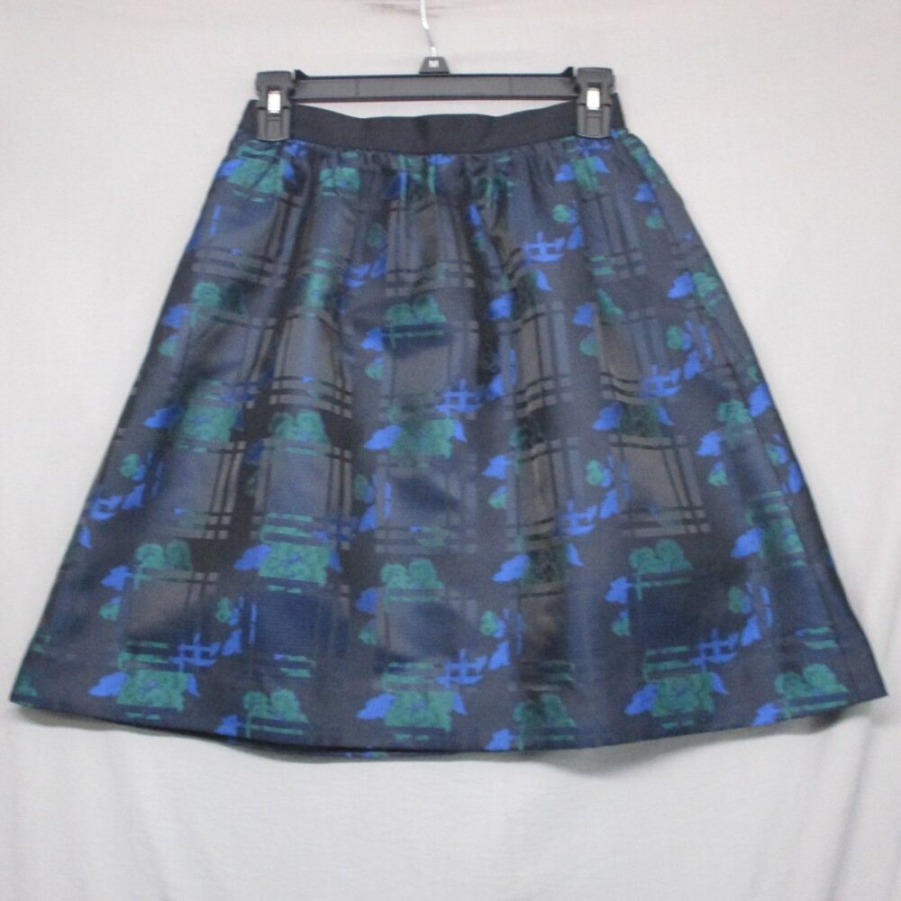 J. Crew Floral Plaid A-Line Skirt Blue Women Size | 00